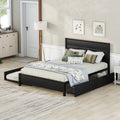 Queen Metal Wood Platform Bed with Trundle and 2 Drawers V834