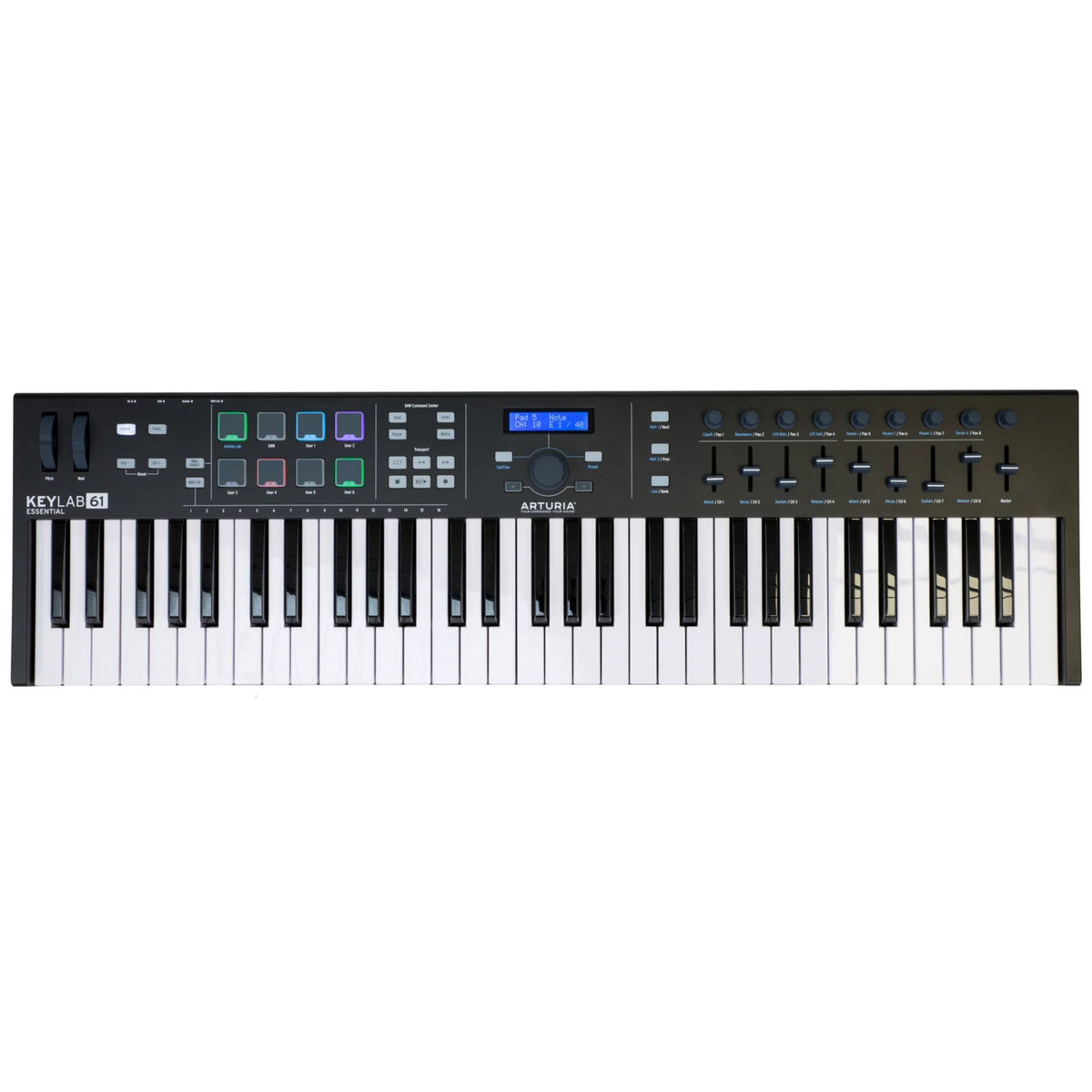 61 Key Black Midi Keyboard Controller R4339