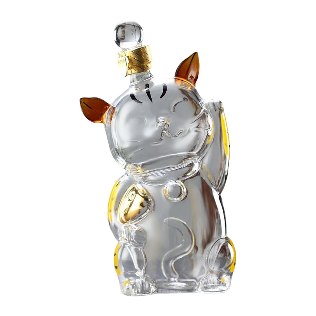 Cat Shaped Glass Decanter with Airtight Stopper A243