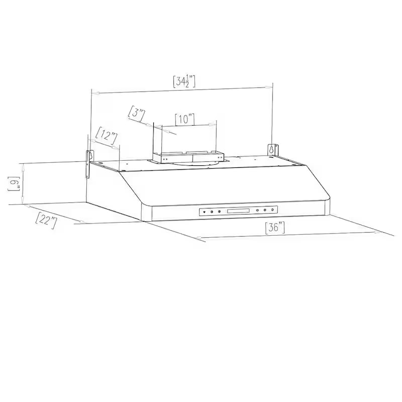 36 in. Stainless Steel Under Cabinet Range Hood with Permanent Filters M5538
