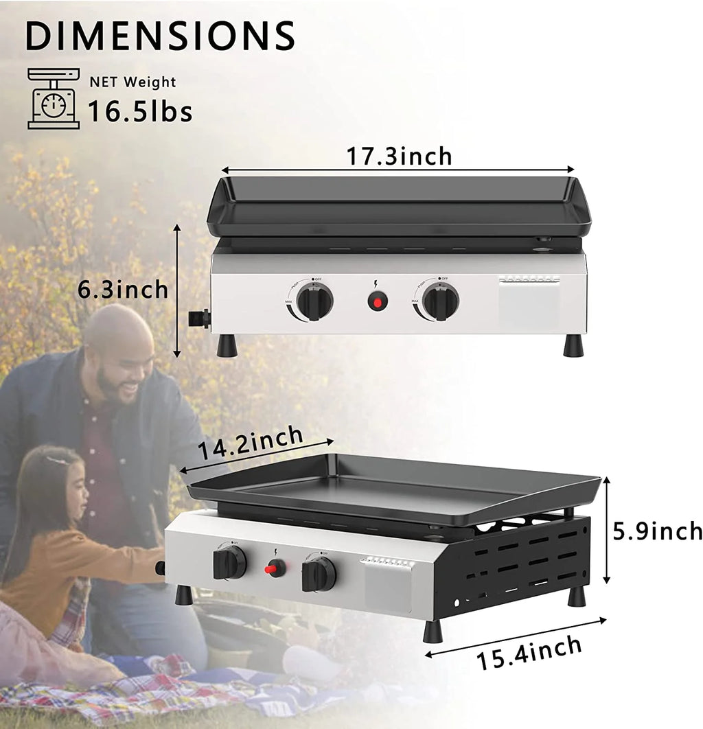 3 Burner Propane Gas Griddle with Side Shelves I68766