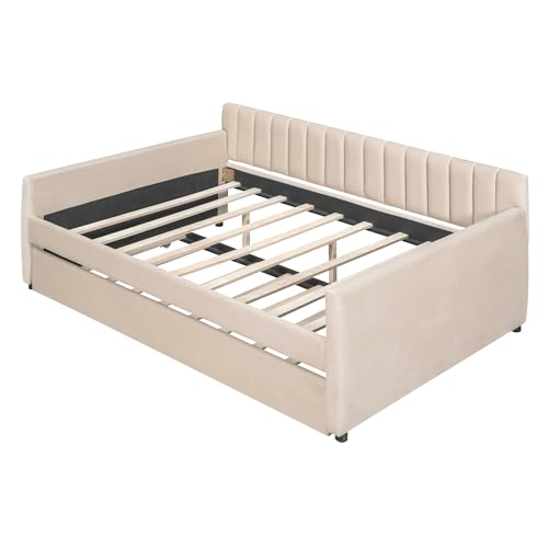 Twin Size Upholstered Daybed with Trundle W494