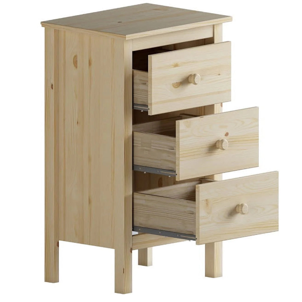 White 3 Drawer Extra Tall Nightstand V11289