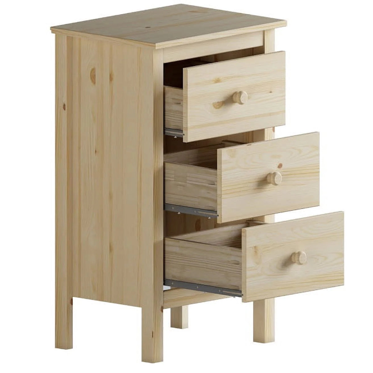 White 3 Drawer Extra Tall Nightstand V11289