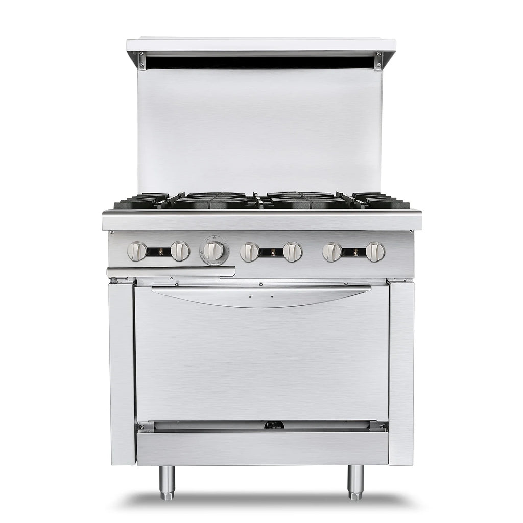 36 Commercial Gas Range Stove with 6 Burner 4.8 Cu.Ft Oven P7042