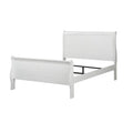 White Wooden Full Bed with Sleigh Headboard and Footboard E34232