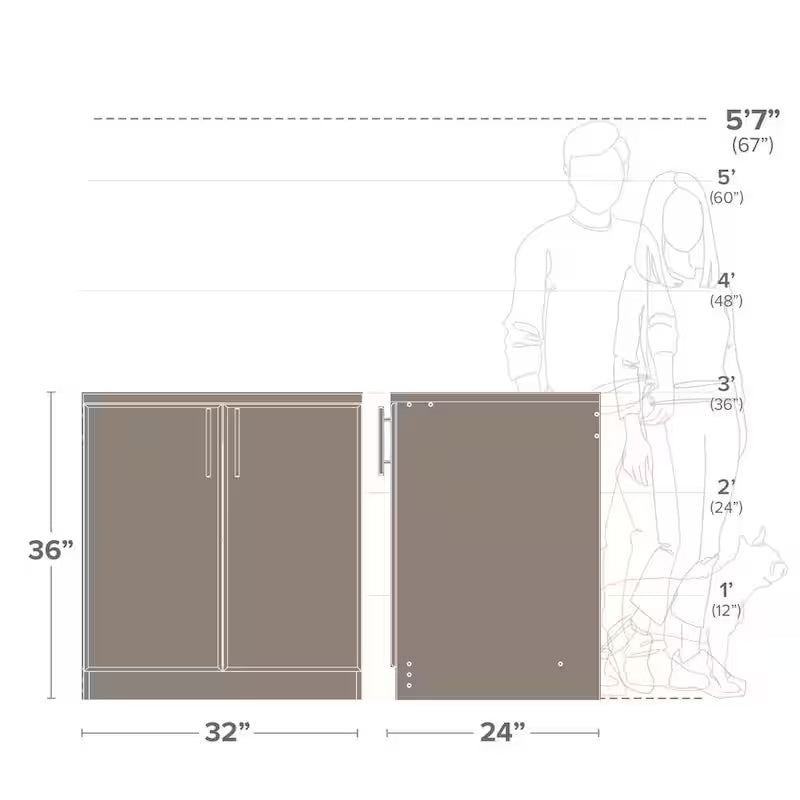 White Wood Freestanding Garage Cabinet O5509
