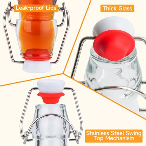 Set of 6 8.5oz Swing Top Glass Bottles J8844