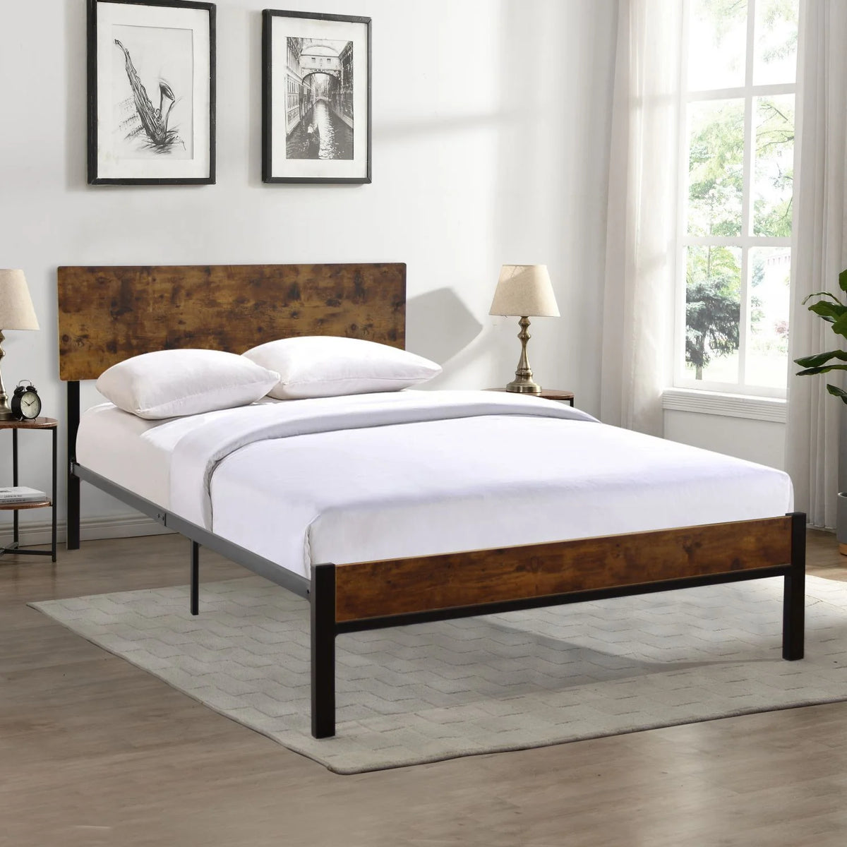 Twin Size Black Metal Bed Frame Q8867