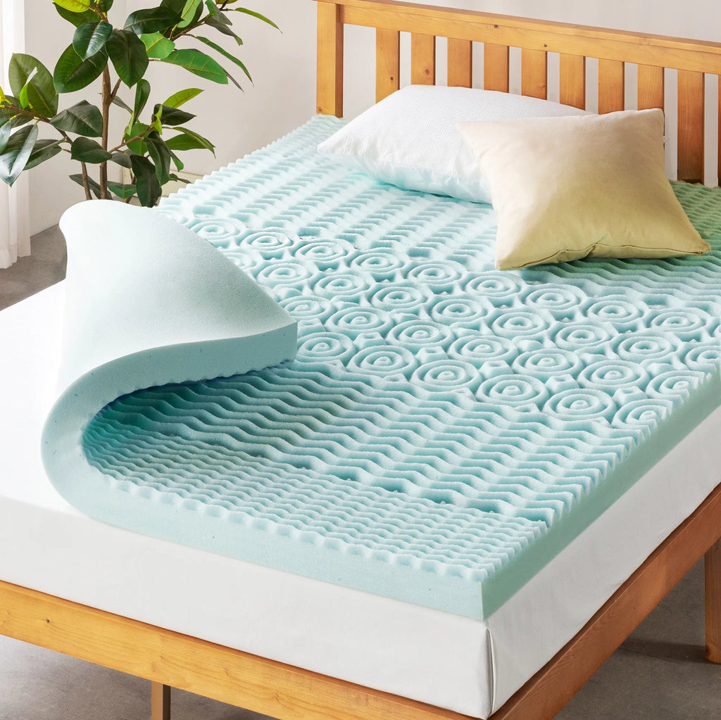 4" 5-Zone Cooling Gel Memory Foam Mattress Topper U670772