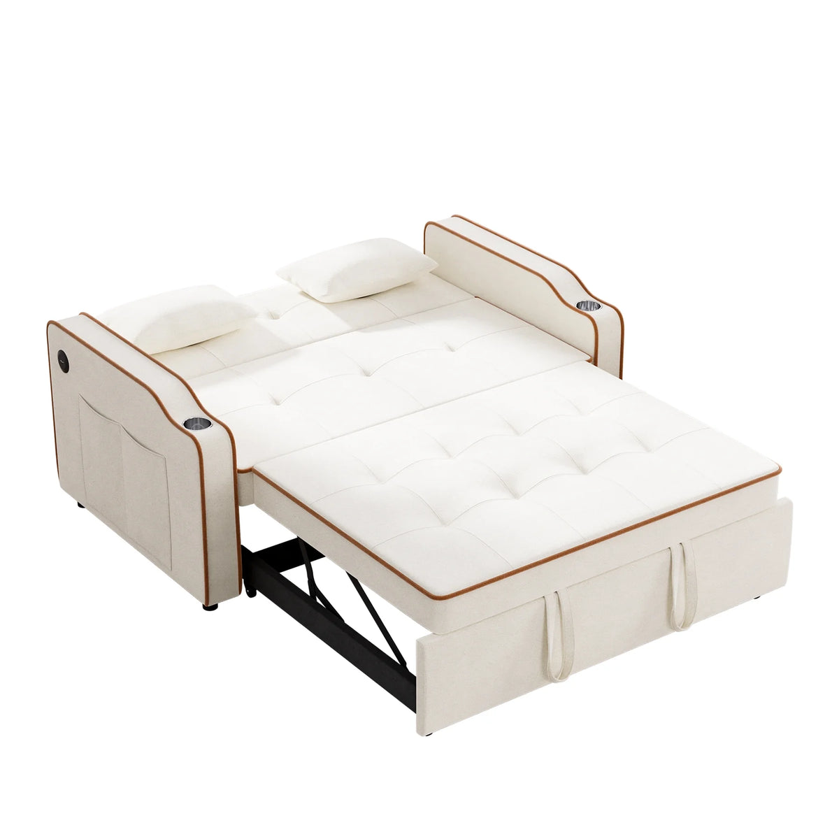 3 in 1 Convertible Sleeper Sofa Couch with Pullout Bed D7625