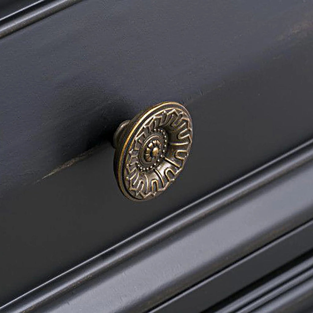 Vintage Black 2-Drawer Nightstand V344