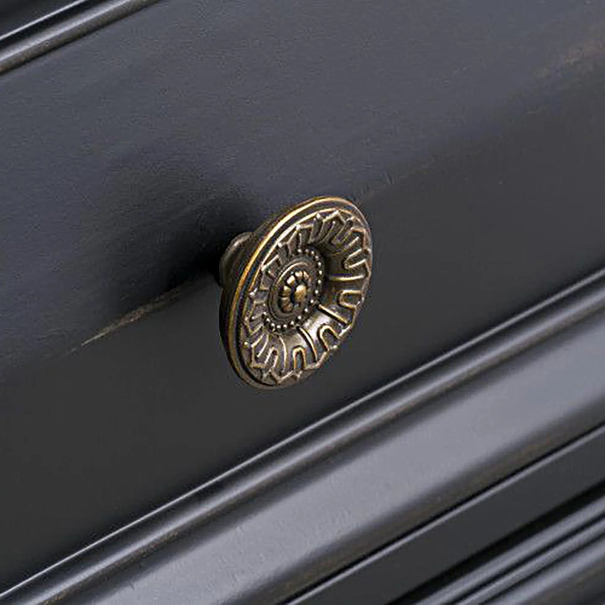 Vintage Black 2-Drawer Nightstand V344
