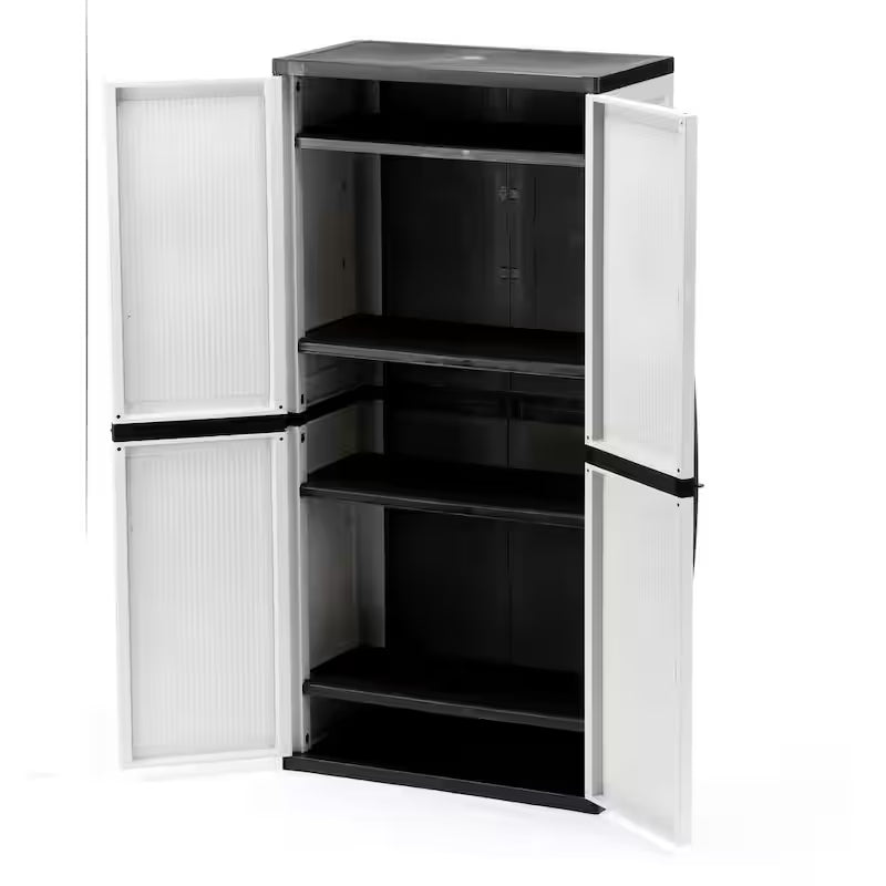 Gray Plastic Freestanding Garage Cabinet R65015