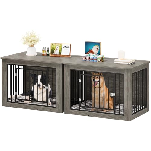 Rustic Brown Dog Crate Furniture End Table J780