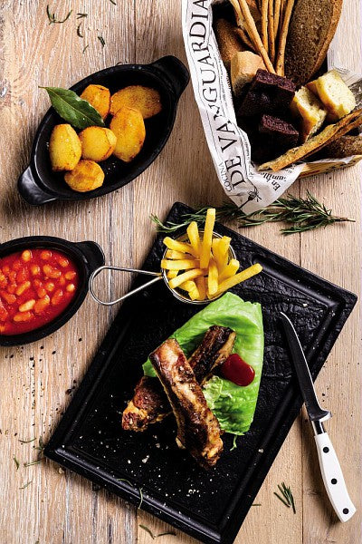 Oval Steak Plate 37x25cm Black E37330