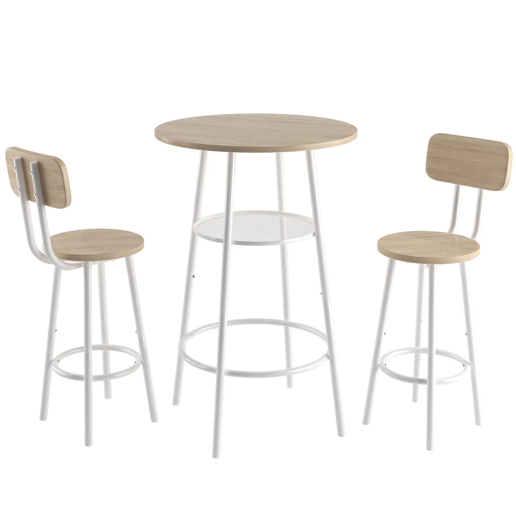 3-Piece Round Bar Table and Stools Set V3407