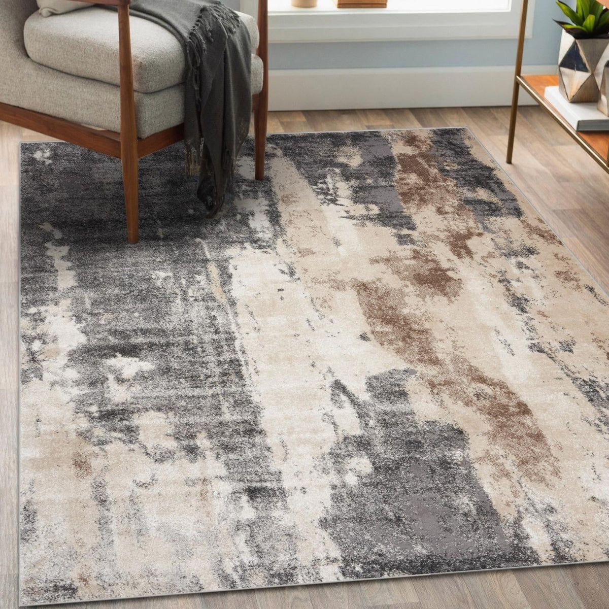 Modern Abstract Area Rug Gray 8 x 10 X14599