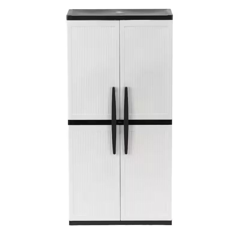 Gray Plastic Freestanding Garage Cabinet R65015