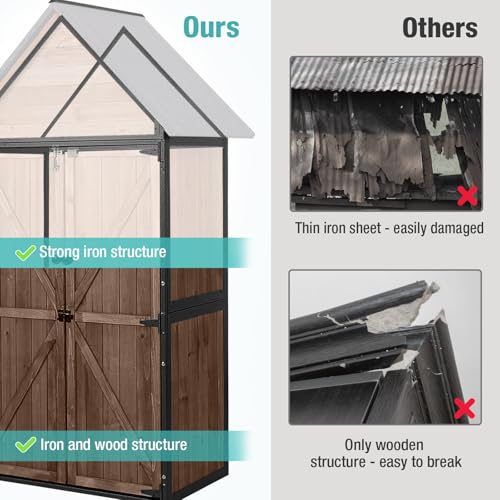 Outdoor Storage Shed with Adjustable Shelves L19123
