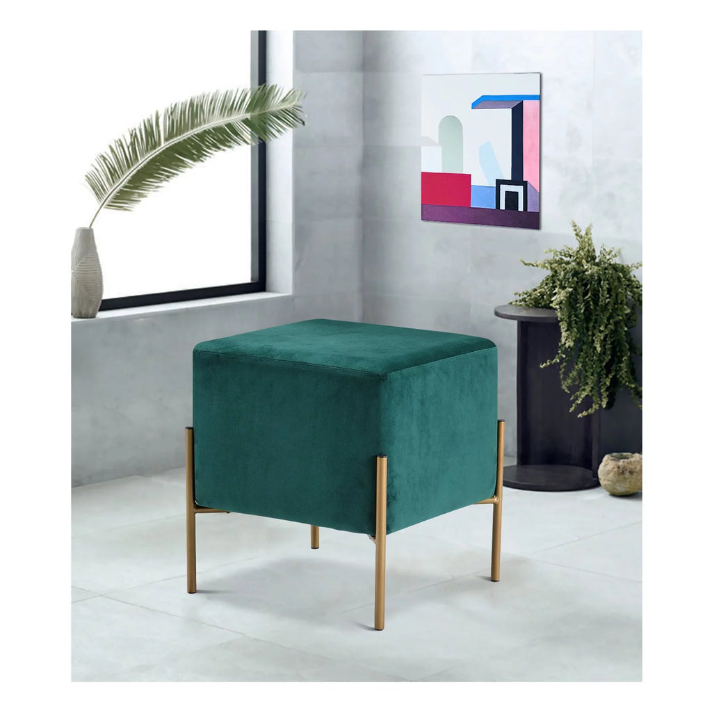 Black Velvet Ottoman Stool C114654