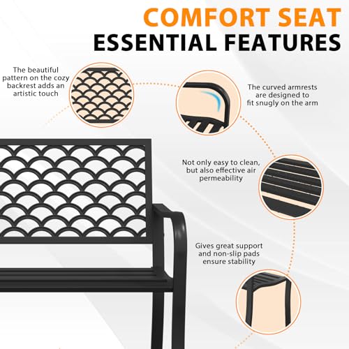 50" Anti-Rust Weatherproof Outdoor Bench G8663