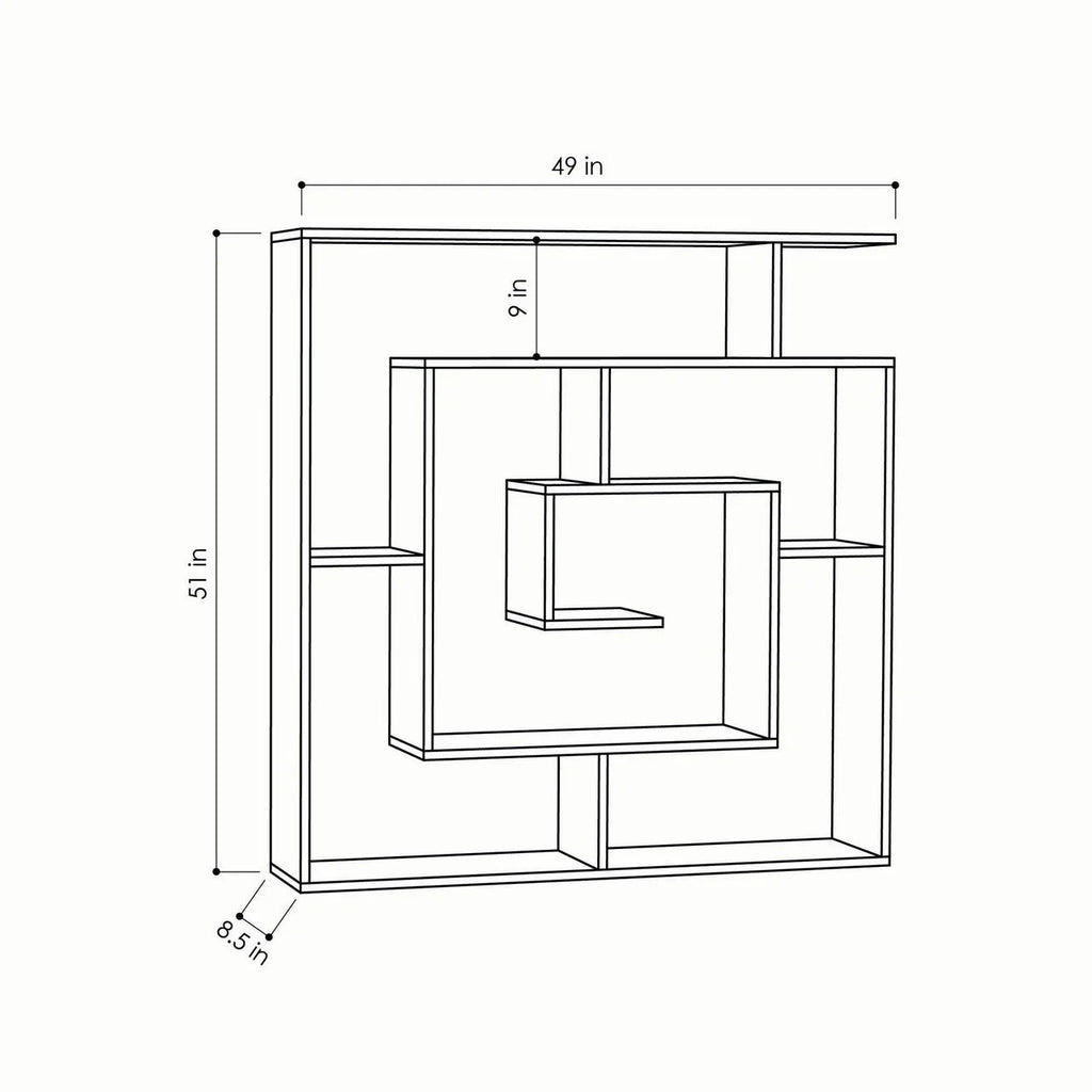 4 Tier White Modern Bookcase U150