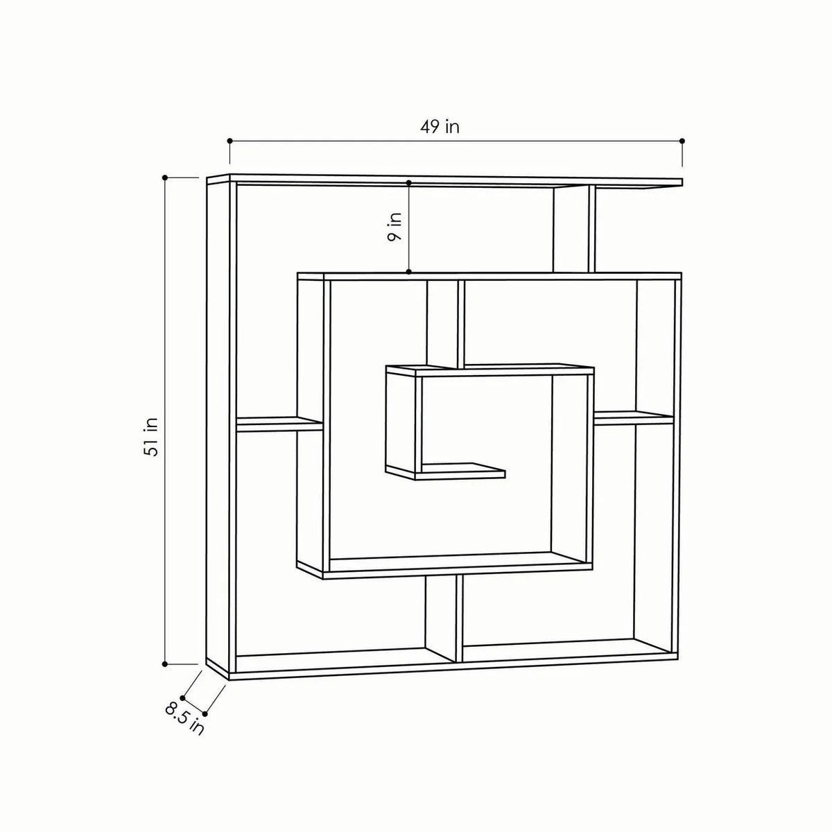 4 Tier White Modern Bookcase U150
