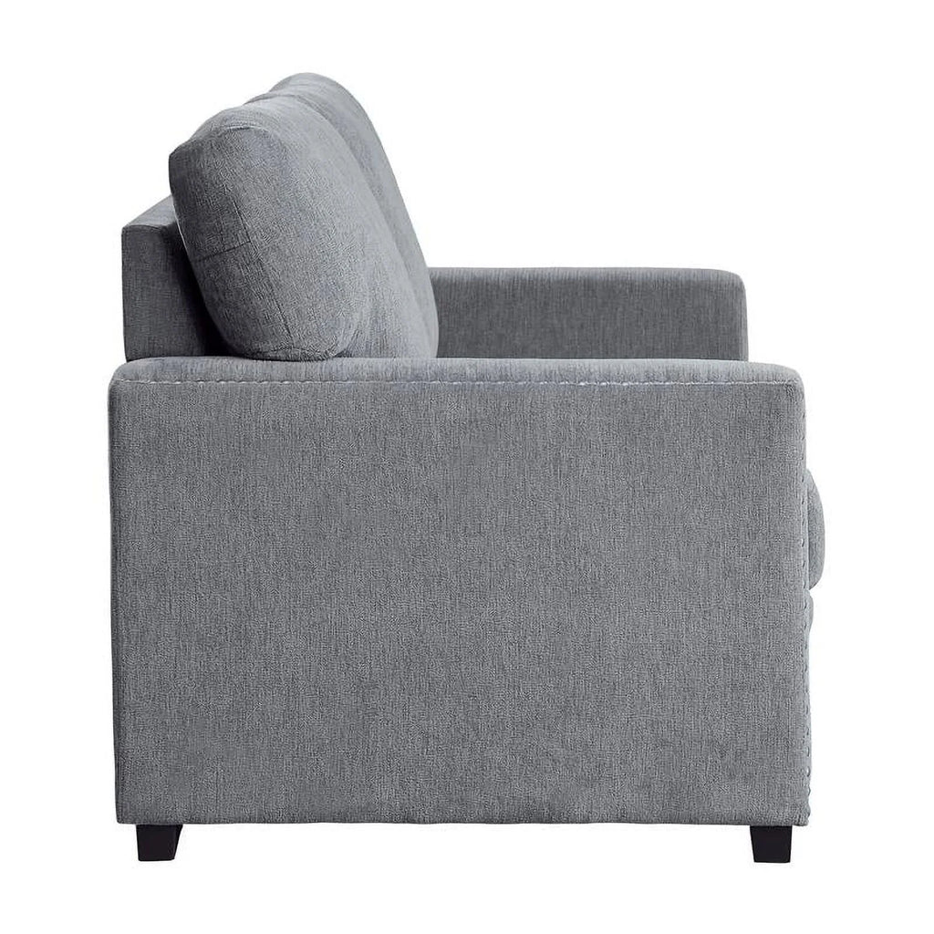 Dark Gray Chenille Loveseat V7265