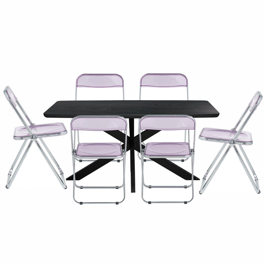 7-Piece Acrylic and Wood Dining Set T908149
