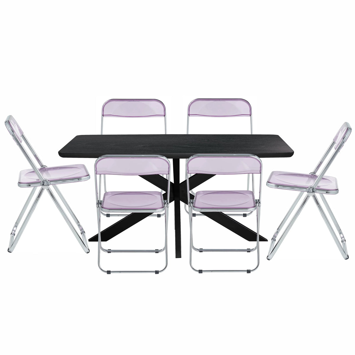 7-Piece Acrylic and Wood Dining Set T908149