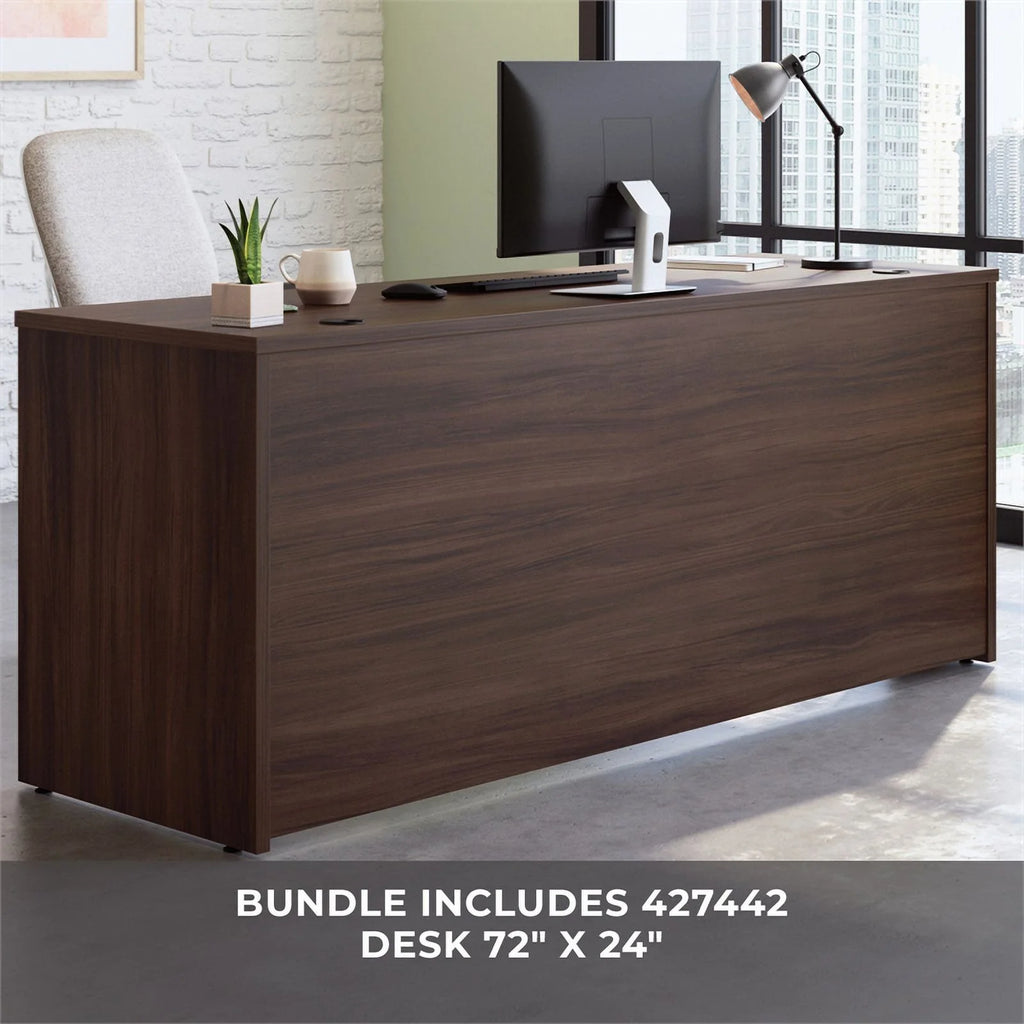 Engineered Wood Desk with Hutch E8248