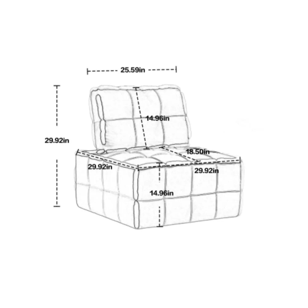 Beige Upholstered Armless Accent Sofa Chair P97384