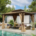 10'x13' Polycarbonate Double Roof Aluminum Hardtop Gazebo Z928925