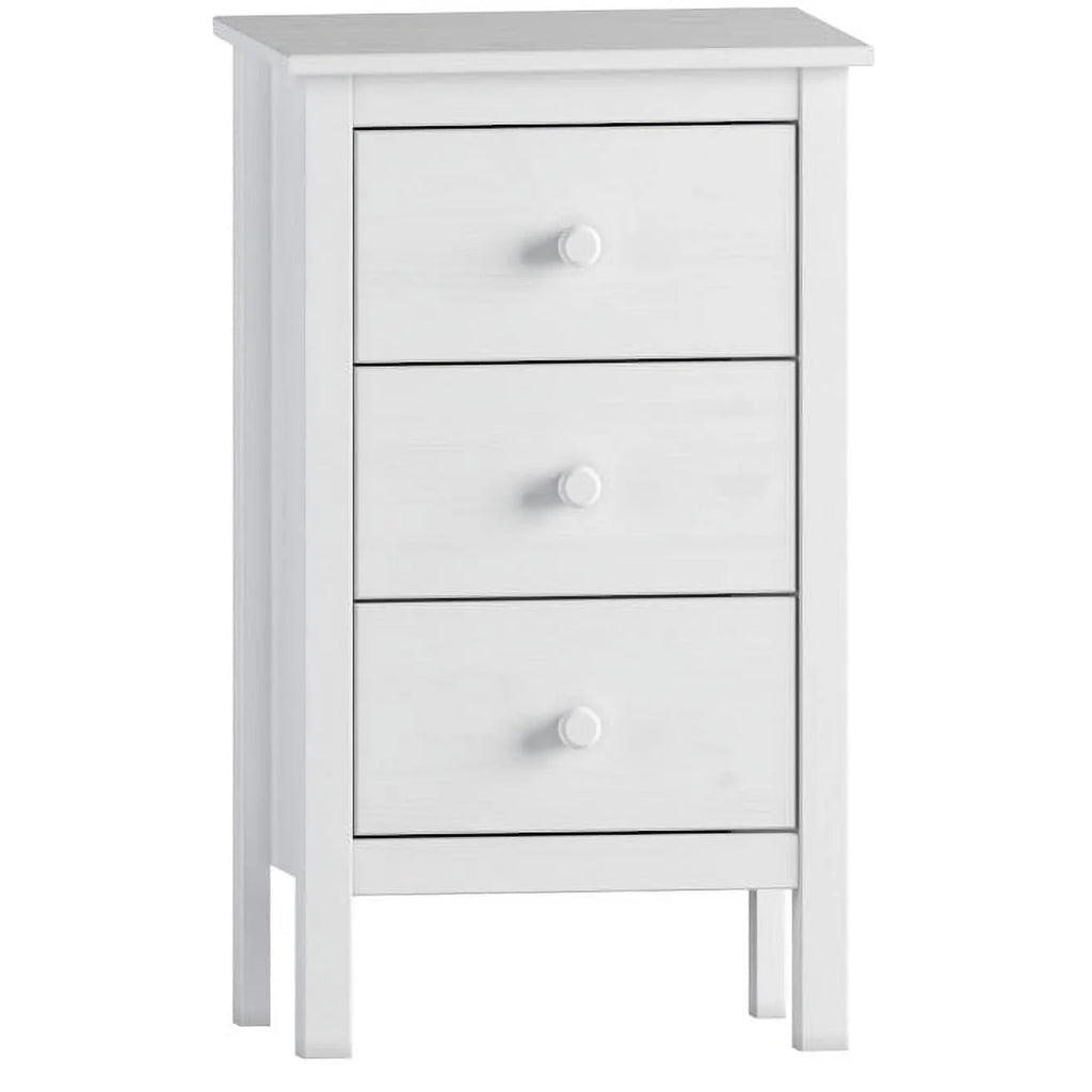 White 3 Drawer Extra Tall Nightstand V11289
