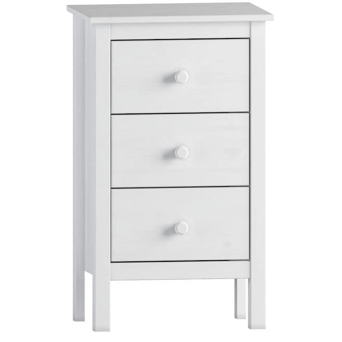 White 3 Drawer Extra Tall Nightstand V11289