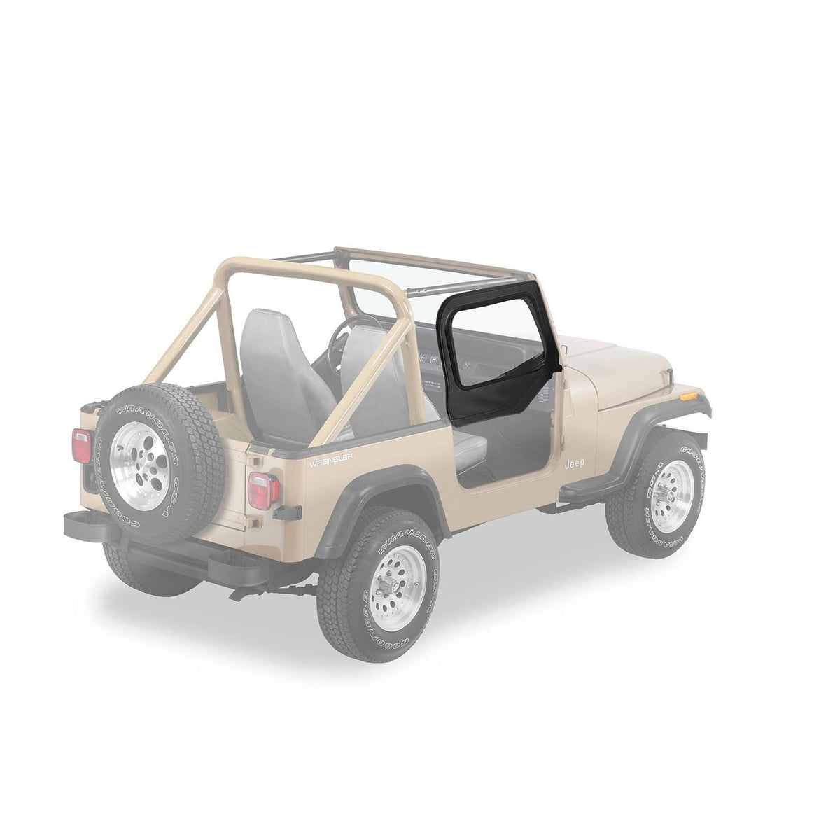 Black Upper Fabric Door Skins Replacement Y4382