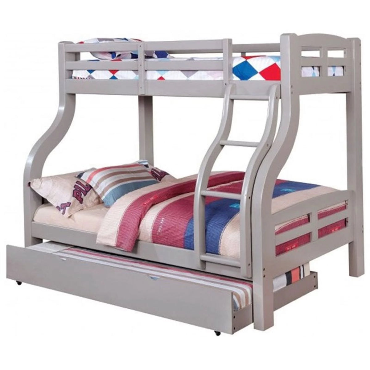 Gray Wood Twin over Full Bunk Bed Z2600