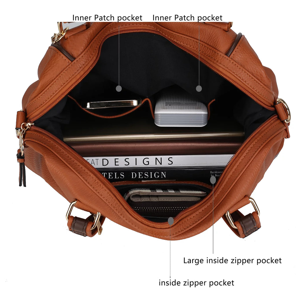 Vegan Leather Tote Handbag G35063