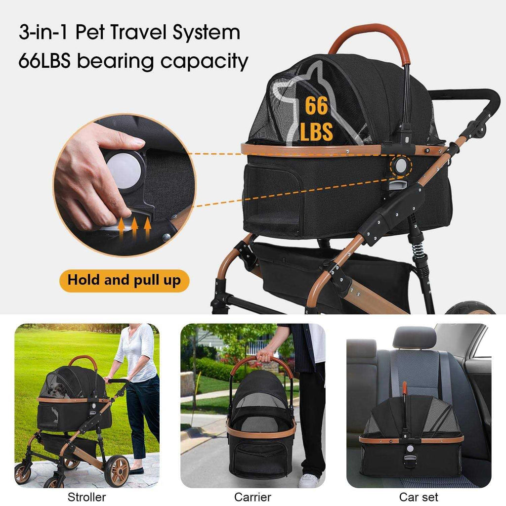 4 Wheels Folding Lightweight Pet Stroller B327
