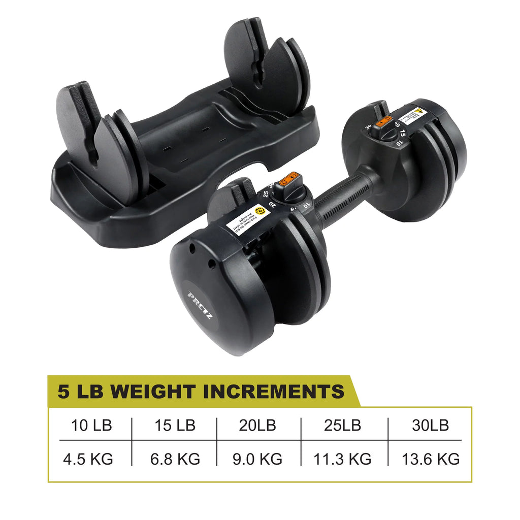 10-30lb Quick Select Adjustable Dumbbell Pair with Stand M2856