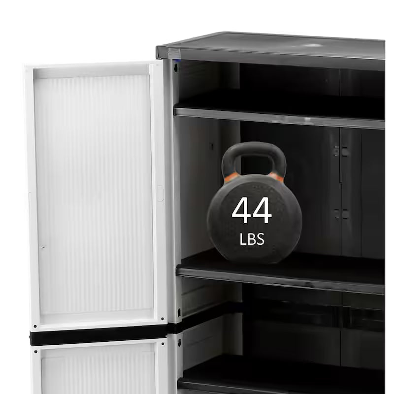 Gray Plastic Freestanding Garage Cabinet R65015