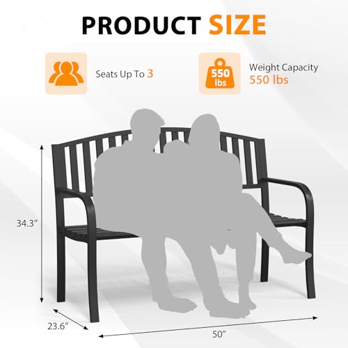 50" Anti-Rust Weatherproof Outdoor Bench G8663