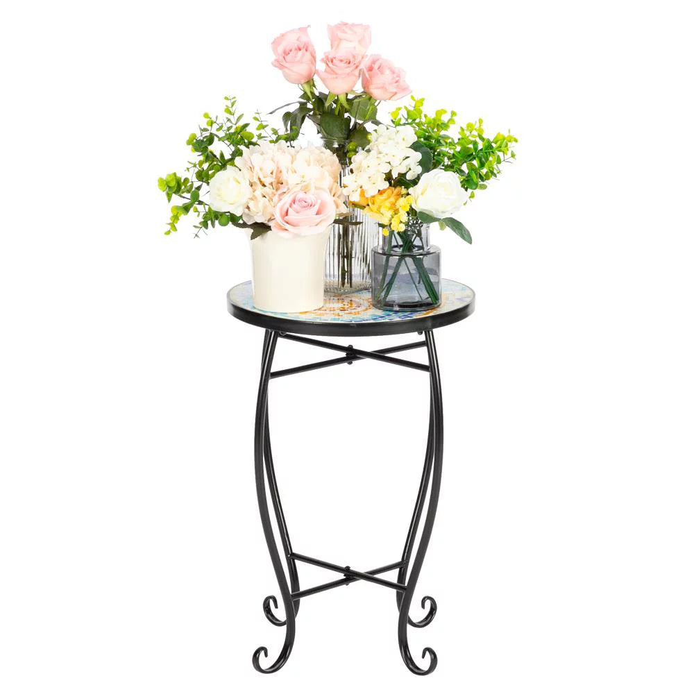 Outdoor Ceramic Tile Iron Frame Side Table S58700