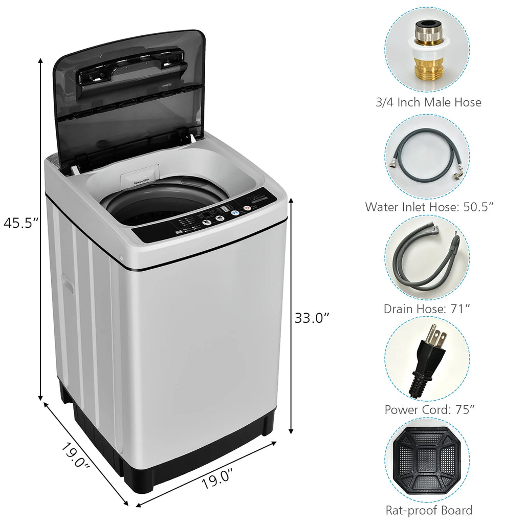1.5 Cu.Ft 11 LBS Full-Automatic Washer & Dryer Grey V178