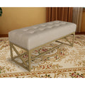 Faux Leather Bench 40.2 Inches Gold K703989