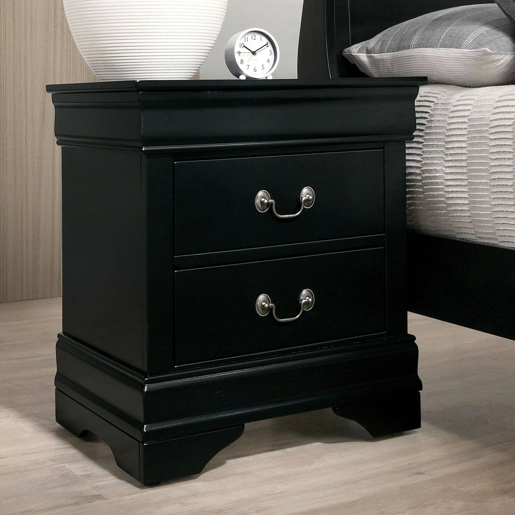 Black Solid Wood 5pcs Bedroom Set B45670