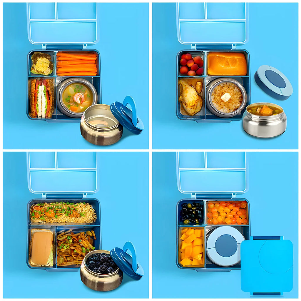 Blue Leak Proof Bento Box with Thermos Food Jar B86016