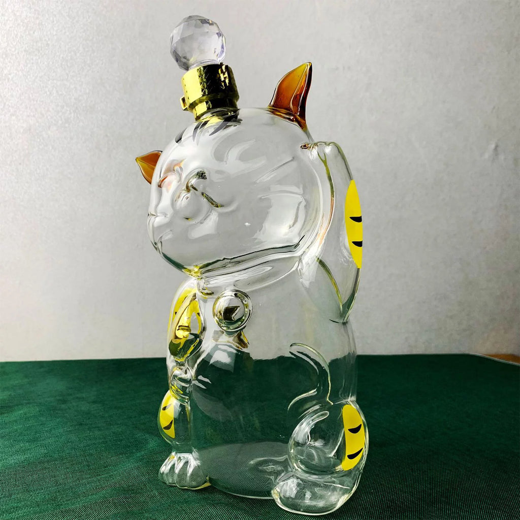 Cat Shaped Glass Decanter with Airtight Stopper A243