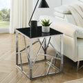 20 Inch Glass End Table with Metal Frame B6904
